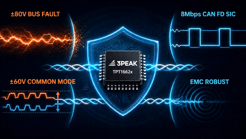 3PEAK unveils China's first fully domestic 80V CAN SIC transceiver for 48V vehicles